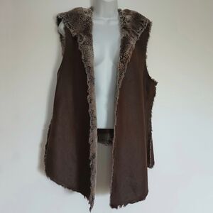 DYLAN Faux Fur / Faux Suede Hooded Vest